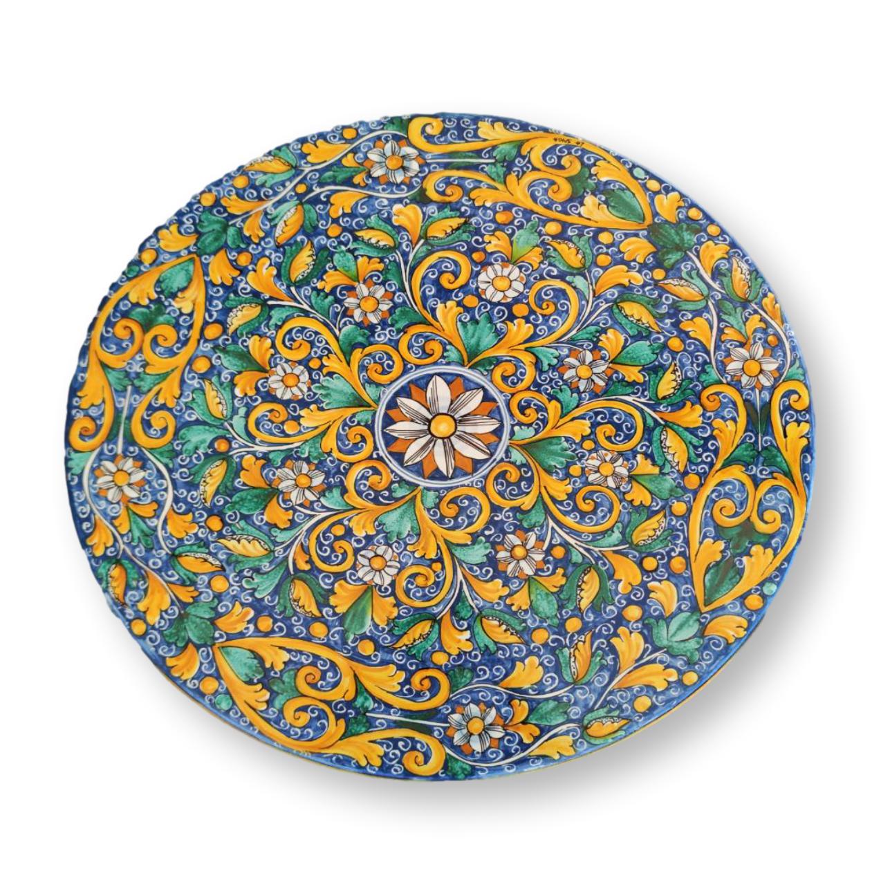 Tavolo in Pietra lavica rotondo ornato vari colori