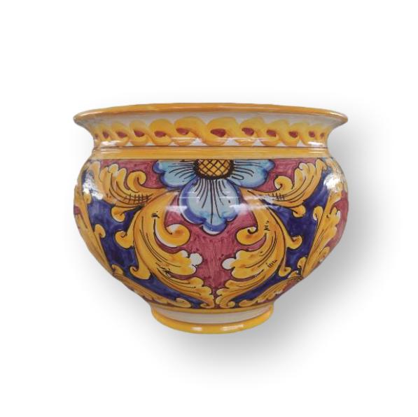 Vaso cachepot - Decoro Fiore con Blu